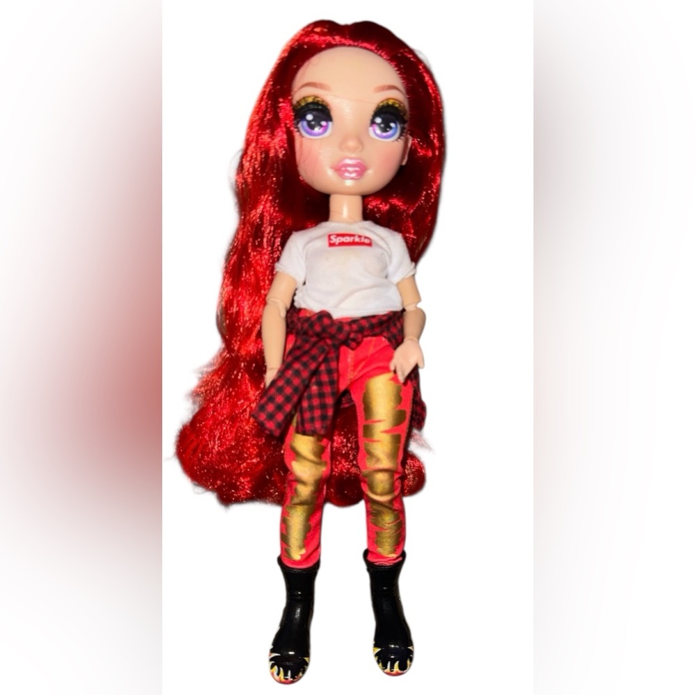 Rainbow high ruby andersson Fashion Doll with Red Hair and Gold Pants